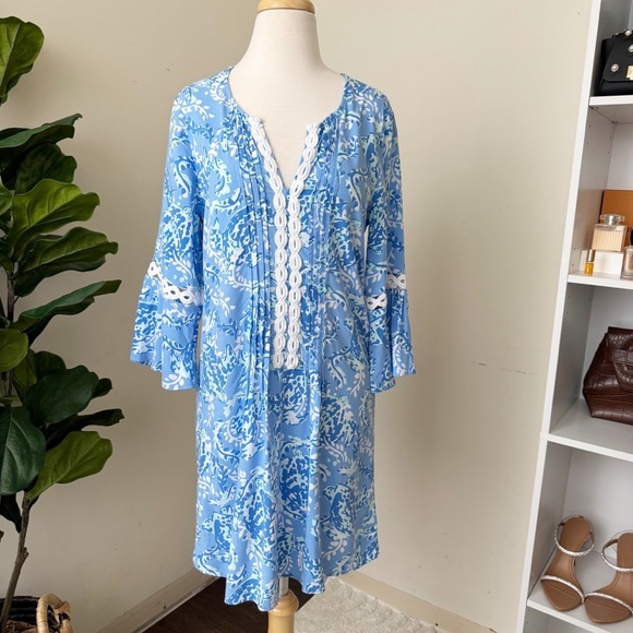 Lilly Pulitzer Blue and White Mini Dress - Picture 1 of 14